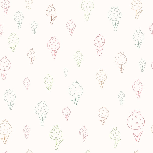 Cute pastel tulips pattern