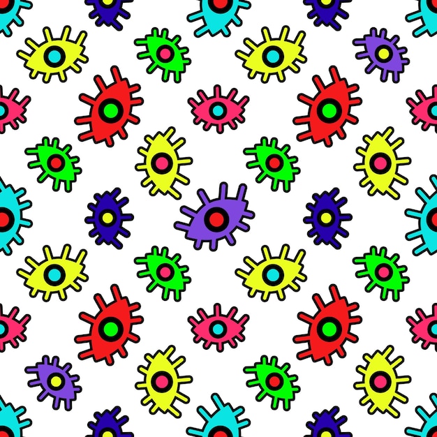 Cute pattern of abstract eyesVector illustration