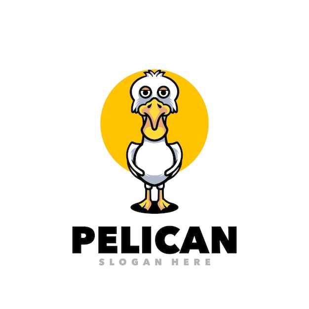 Cute pelican bird mascot cartoon