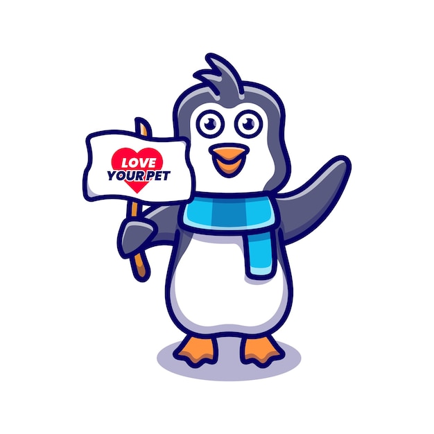 Cute penguin campaign to love your pet