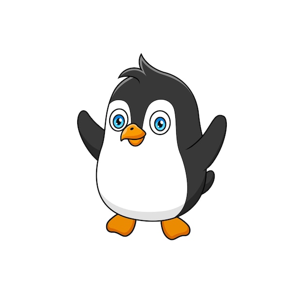 Cute penguin cartoon having fun Vector illustration Cute animal cartoon