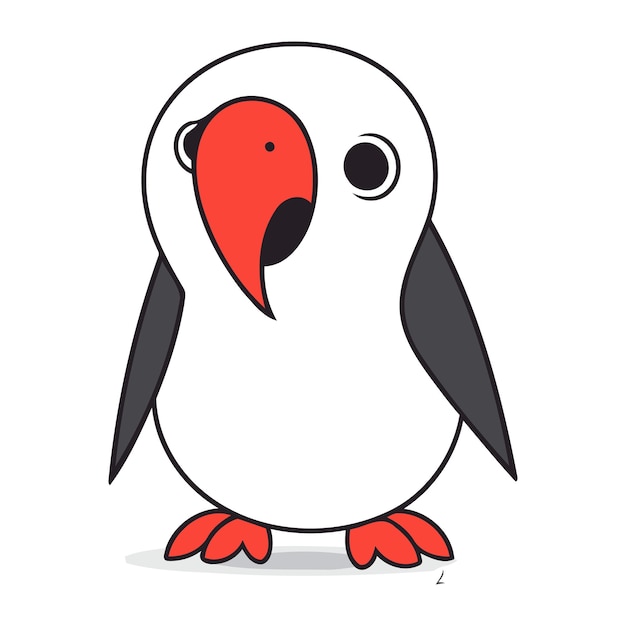 Cute penguin cartoon on white background Vector illustration for your design