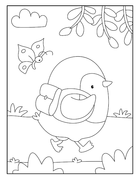 Cute penguin coloring pages for kids