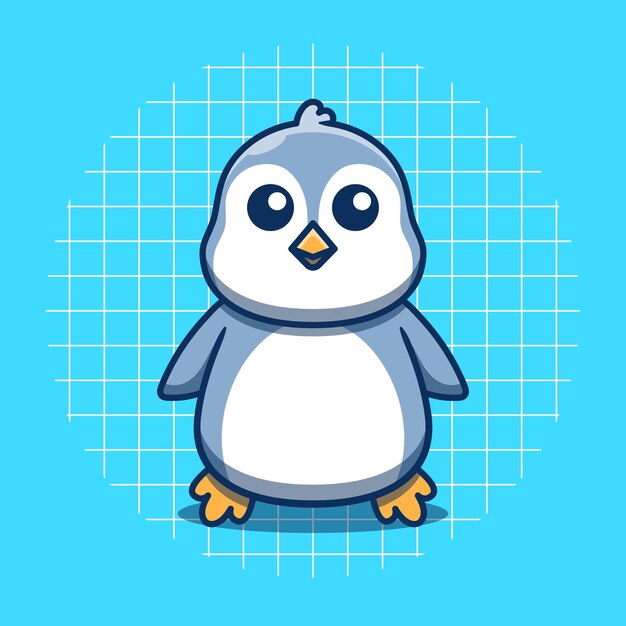 Vector cute penguin mascot standing vector illustration flat cartoon style