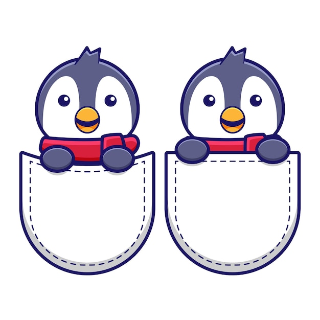 cute penguin in the pocket   design