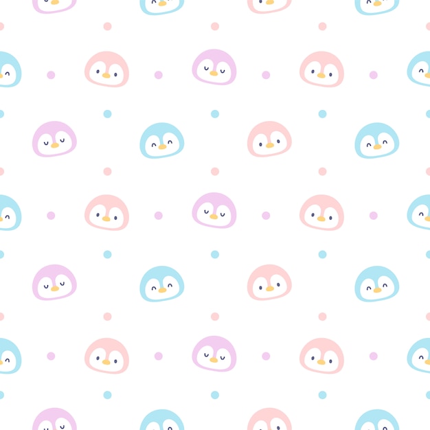 Cute penguin seamless pattern