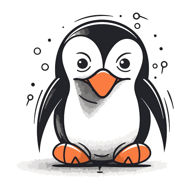 Cute penguin Vector illustration of a cartoon penguin