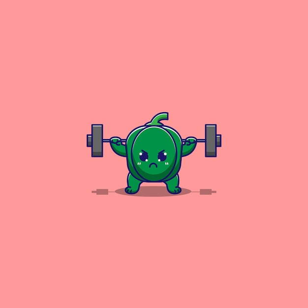 Cute peppers doing weight training