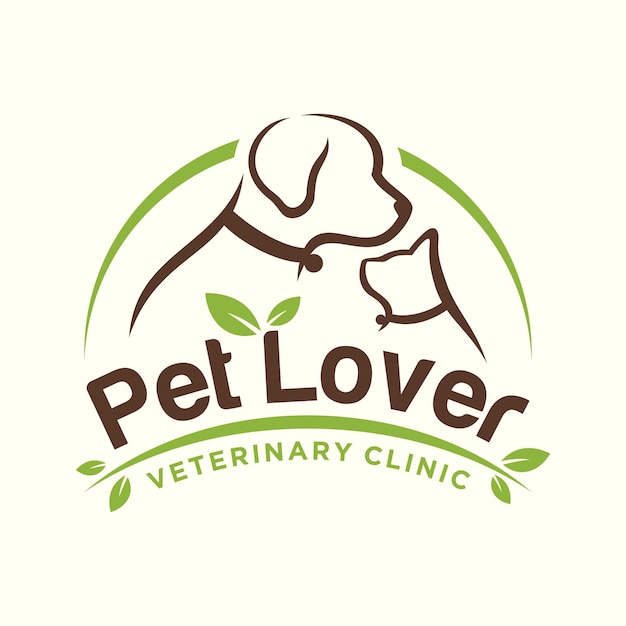 Cute pet shop logo vector icon illustration