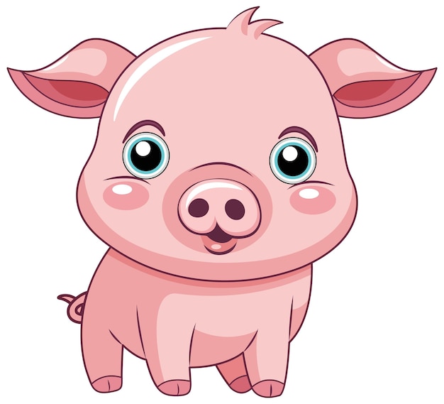 Cute pig cartoon character