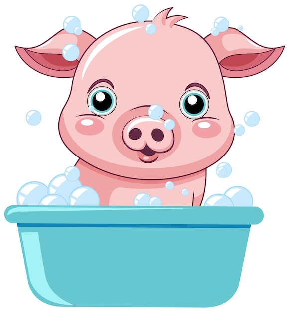 Cute pig cartoon character