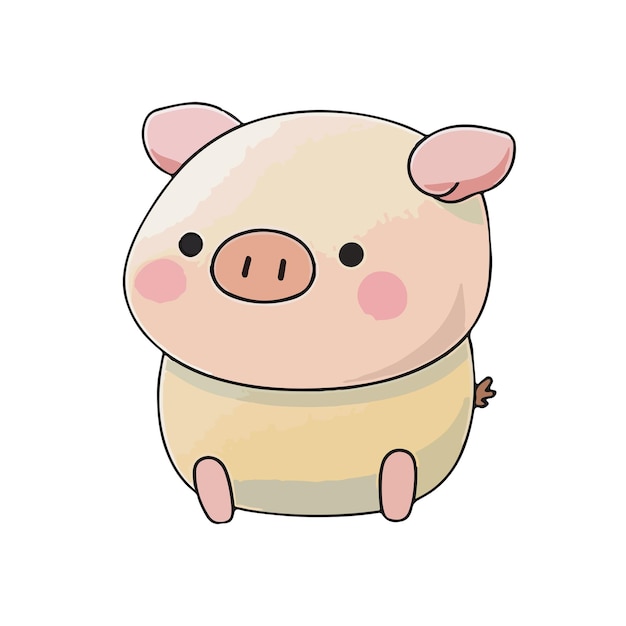 Cute pig cartoon style