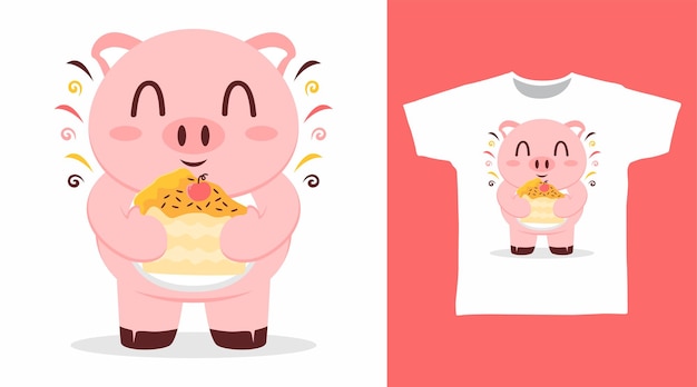 Cute pig cartoon tshirt art designs