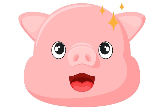 Cute Pig Expression Sticker Design