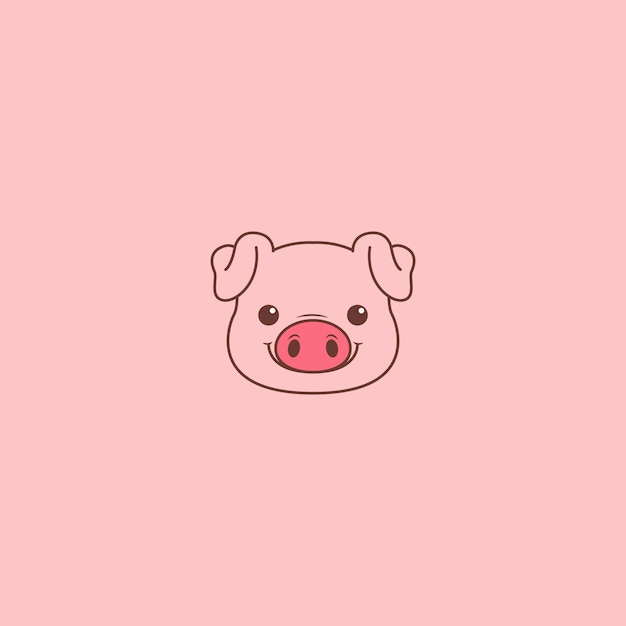 Cute Pig face cartoon