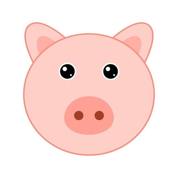 Cute Pig face isolated on white background