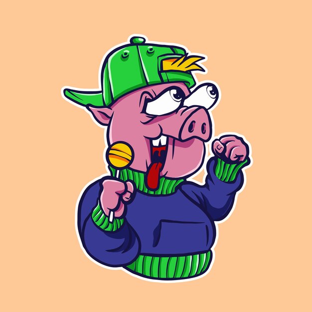 Vector cute pig illustration