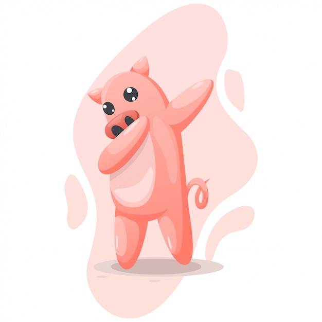 CUTE PIG MASCOT CARTOON