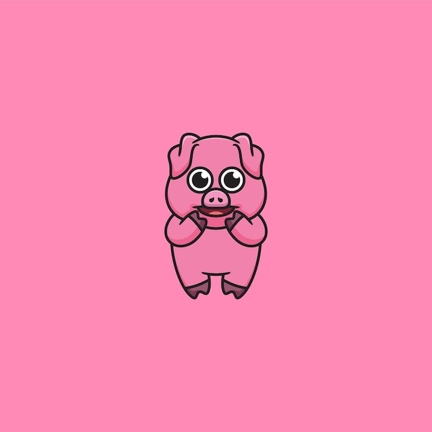 Cute Pig Mascot Logo Design