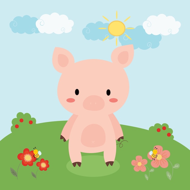 cute pig vector