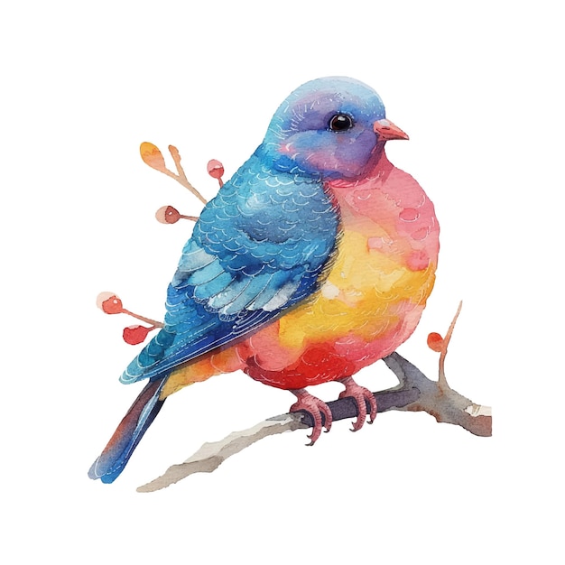 cute pigeon vector illustration in watercolour style