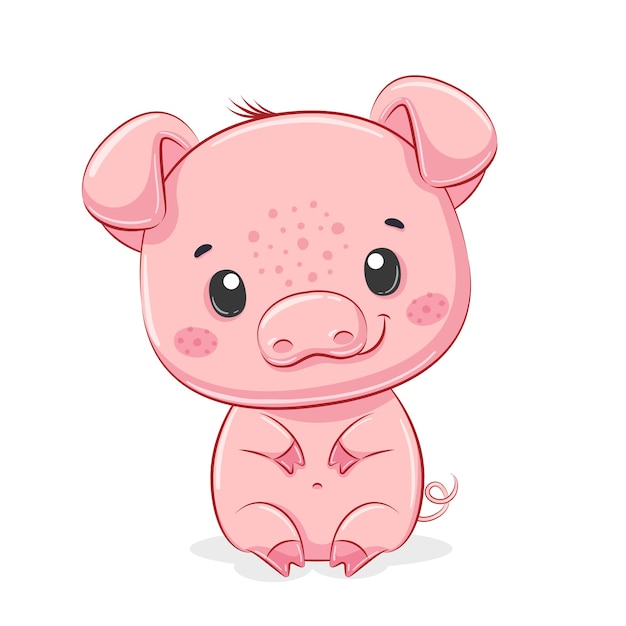 Cute piggy illustration.