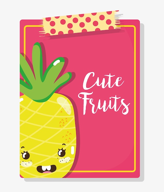 Cute pineapple cartoons vector illustration graphic design