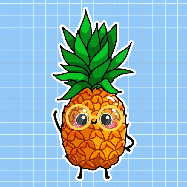 Cute Pineapple Vector Illustration