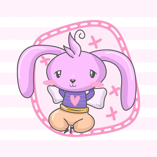 Cute pink bunny trying to sleep