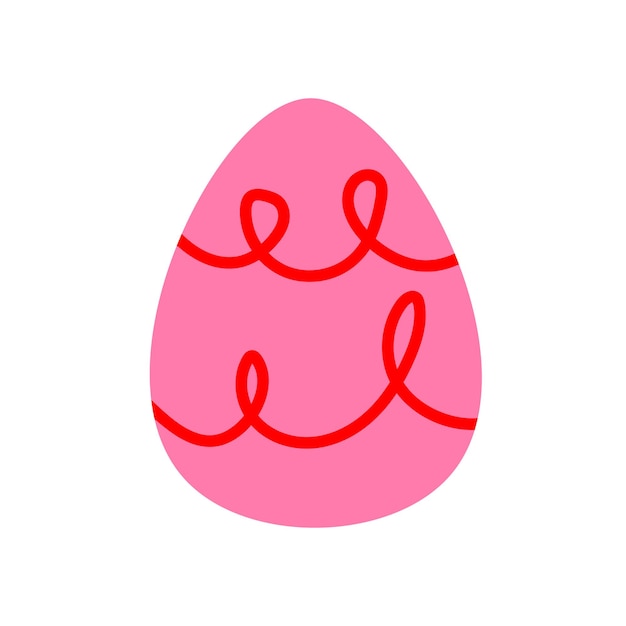 Cute Pink Easter Egg Minimalist Flat Vector Illustration