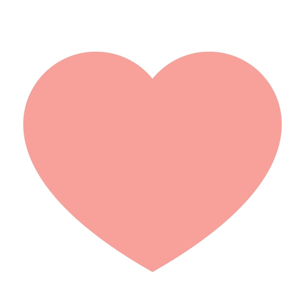 Cute pink heart icon Flat vector illustration