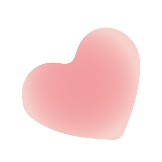 Cute pink heart isolated on a white background, Cartoon vector illustration