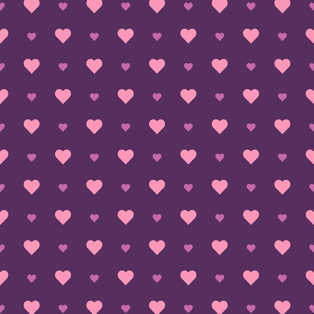 Cute Pink Heart Seamless Pattern Backdrop Vector Illustration