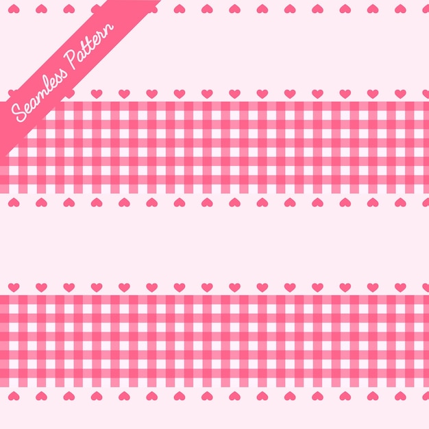 Cute Pink Hearts seamless pattern