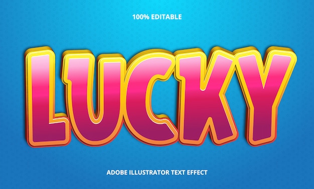 Cute pink lucky text effect editable