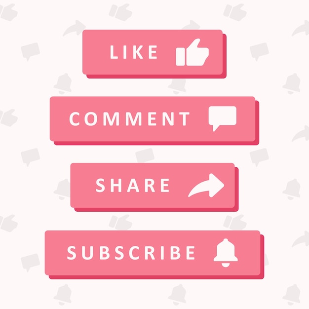 Cute Pink Subscribe button icon