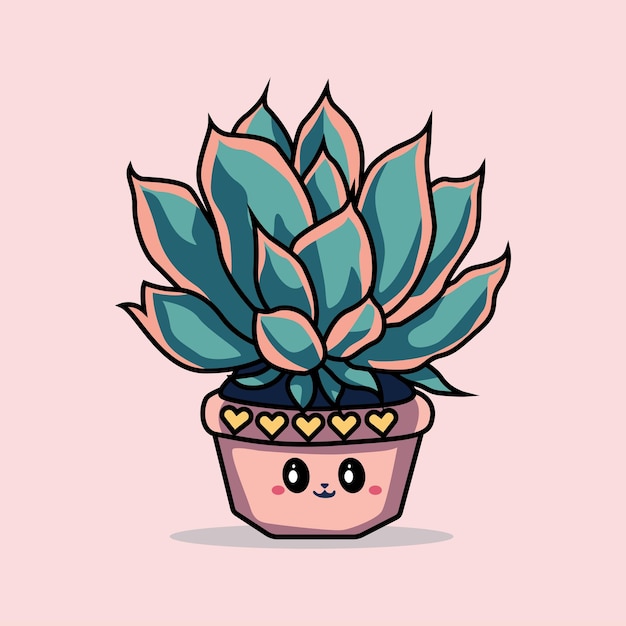 Cute pink succulent in pot