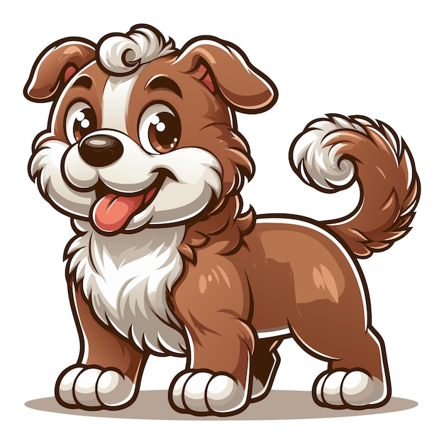 Vector cute pitbull dog vector cartoon illustration