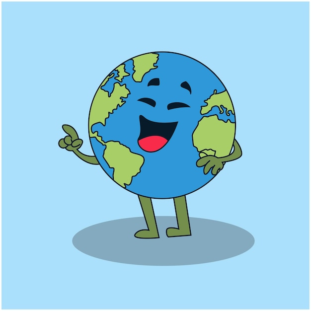 Vector cute planet earth character