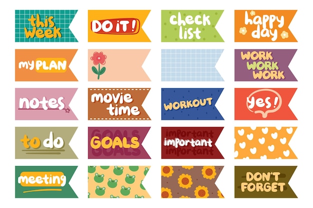 cute planner stickers note tape for student note scrapbook and diary