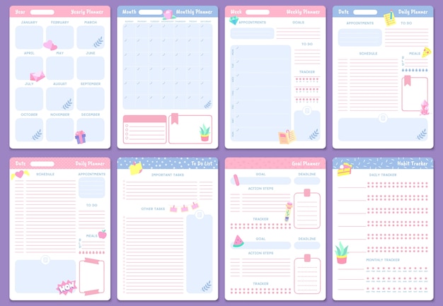 Cute planner templates.