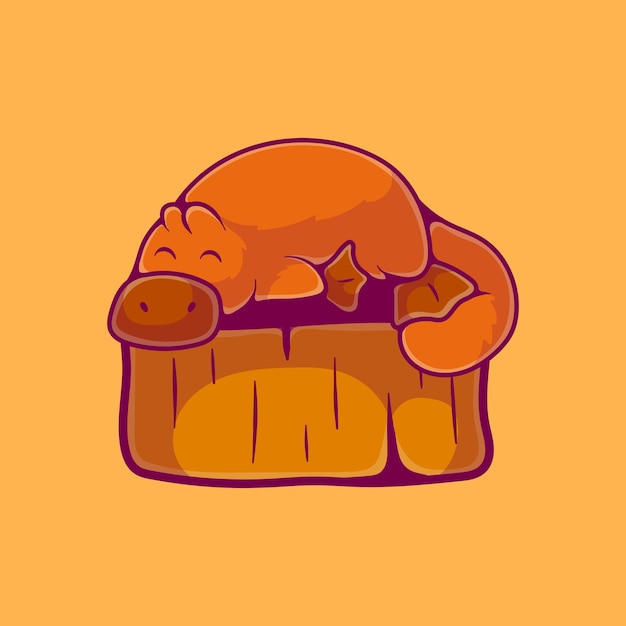 Cute platypus illustration suitable for mascot sticker and tshirt design