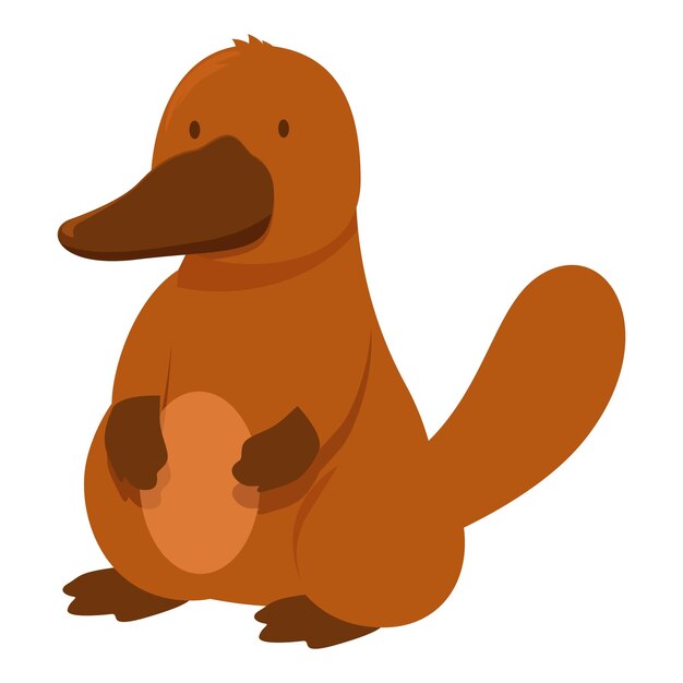 Vector cute platypus standing on four legs