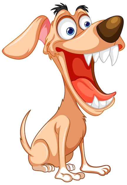 Cute playful crazy dog cartoon