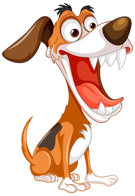 Vector cute playful crazy dog cartoon