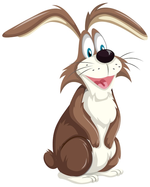 Cute playful rabbit cartoon character