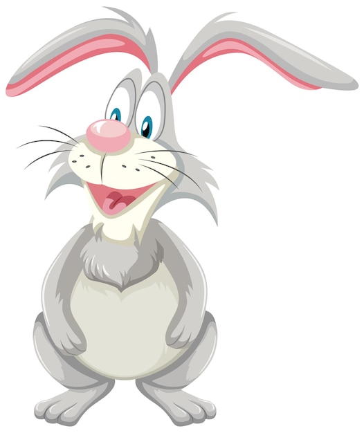 Cute playful rabbit cartoon character