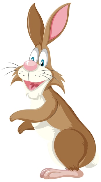 Cute playful rabbit cartoon character