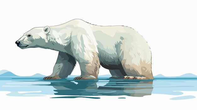 Vector cute polar bear 2d flat cartoon vector illustration