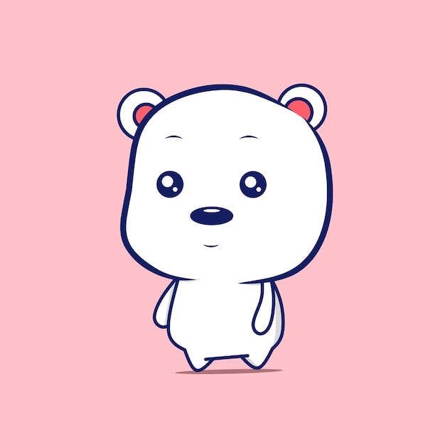 Cute polar bear cartoon character kawaii designs